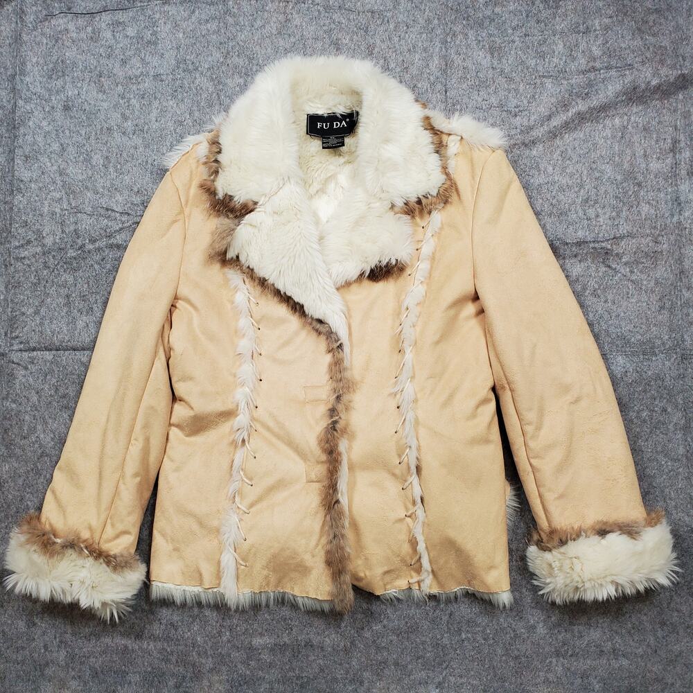FUDA Coat Womens XL‎ Penny Lane Shearling Afghan Retro Bohemian Winter Hippie